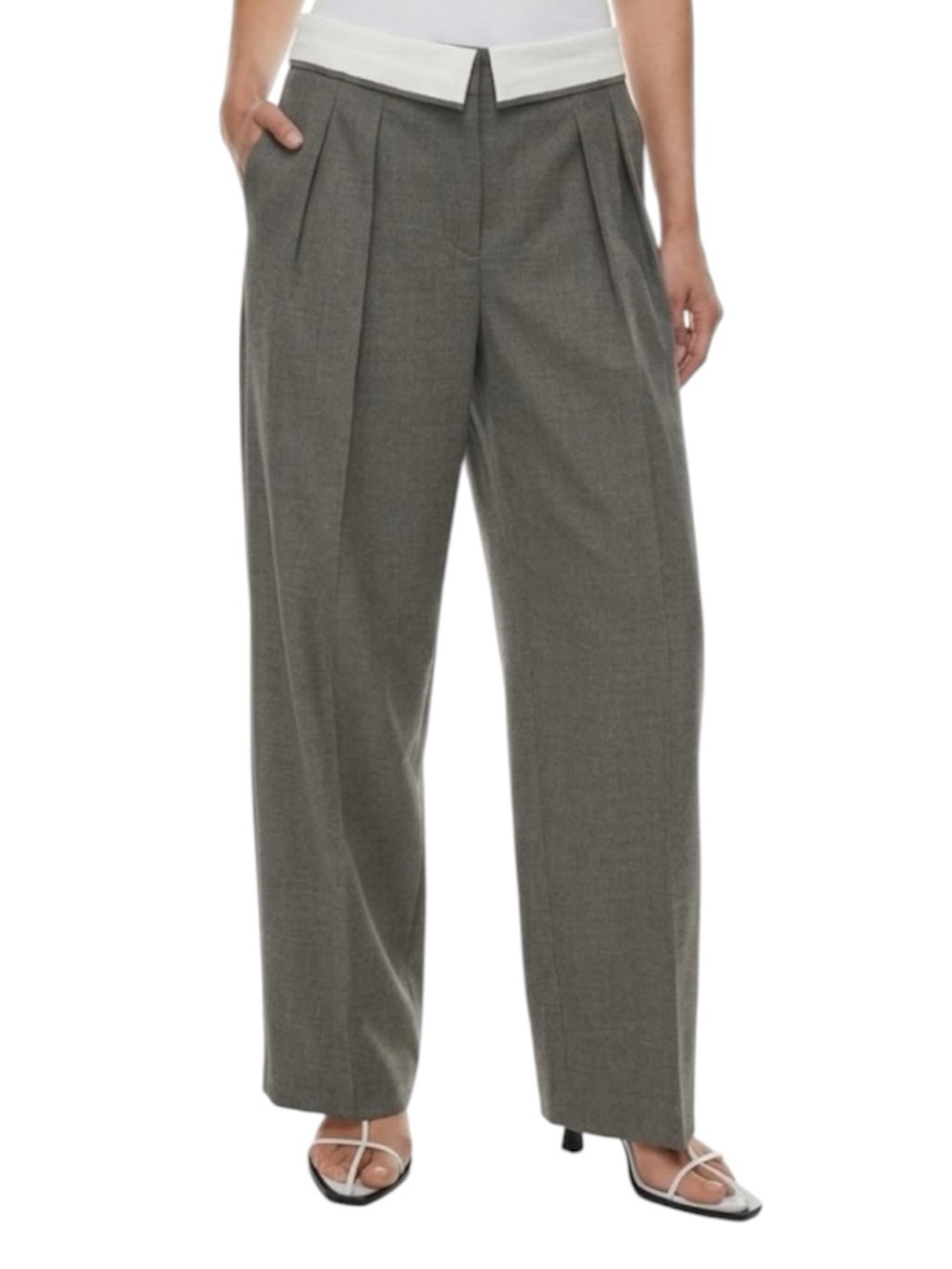 ARITZIA Babaton Bureau Pant Wide-Leg Pleated Trousers Size 8 💼✨